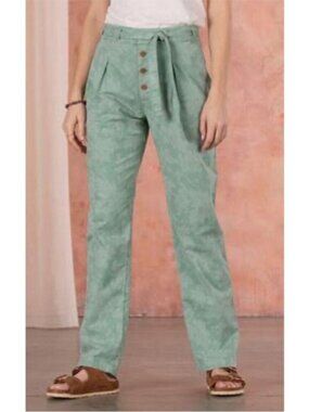 NEW Sundance | Bastille Easy Floral Pants | Green | Paper Bag Waist | Size 4